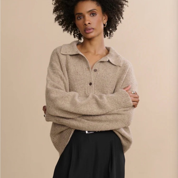 Jenni Kayne Cashmere Burke Polo Sweater - Picture 3 of 12
